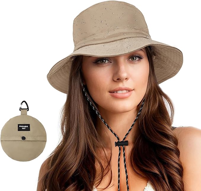 Durio Waterproof Bucket Hats for Woman UPF 50+ Sun Hat UV Protection Packable by DURIO