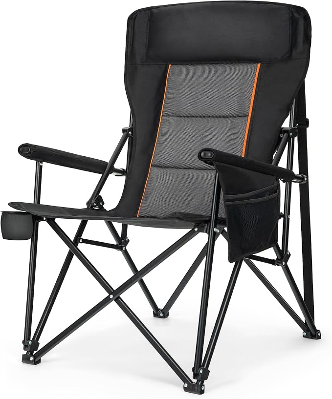 LET'S CAMP Oversized Camping Chairs 29.52" High Back Heavy Duty Lawn Chair by LETSCAMP