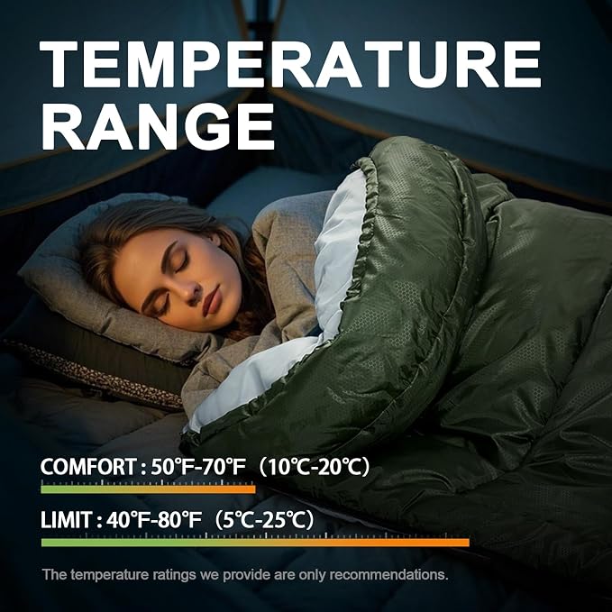 Sleeping Bags for Adults Cold Weather, Waterproof, Lightweight Camping Sleeping - Image 6