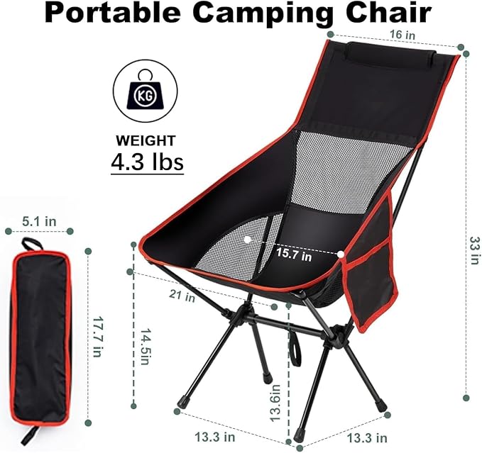 Camping Chairs Portable, Foldable Chair Lightweight, Backpacking Chair - Image 3