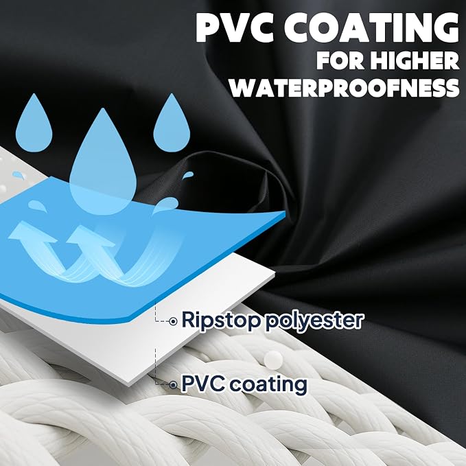 ANYOO Waterproof Rain Poncho Lightweight Reusable Hiking Hooded Coat Jacket - Image 3