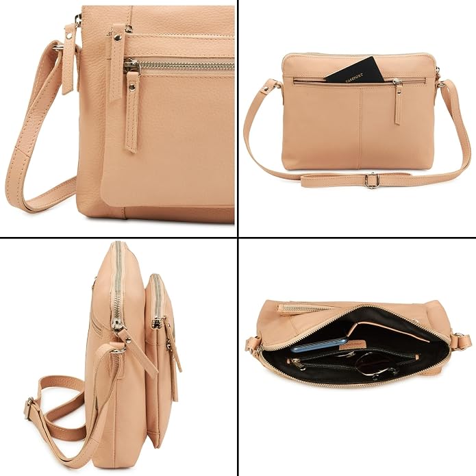 Wise Owl Accessories Small Soft Pebbled Real Leather Crossbody Handbags Purses - Image 5