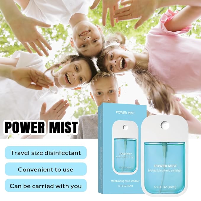 Power Mist Hydrating Hand Sanitizer Spray, Portable Travel-Size Hand Sanitizer - Image 3