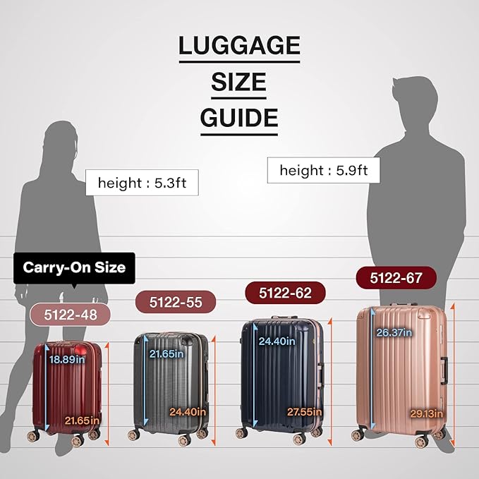 LEGEND WALKER Hardside Expandable Zipper Luggage, 5122-48-CB - Image 6