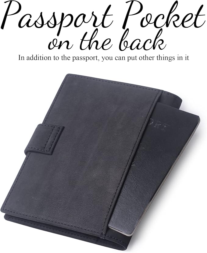 Genuine Leather Passport Case, RFID Passport Cover - Image 4