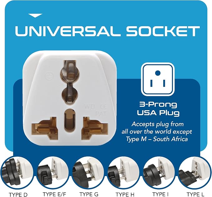 Ceptics Europe to US plug adapter, Type B USA Plug adapter compatible - Image 6