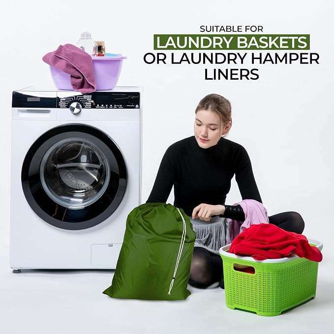 Laundry Bag with Locking Closure Drawstring – Extra Large Heavy Duty 100% Nylon - Image 3