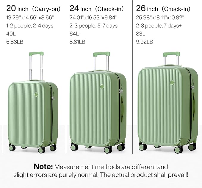 mixi 24 Inch Checked Luggage PC Hardshell Suitcases - Image 6