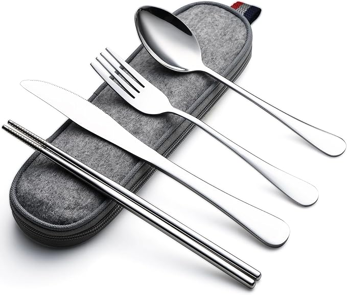 DEVICO Camping Utensils, Portable Travel Utensils by DEVICO