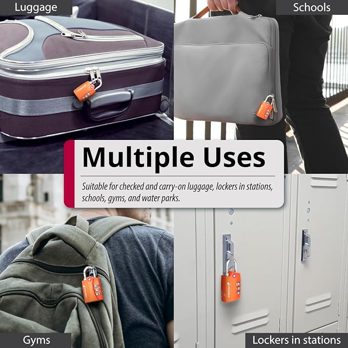 Fosmon TSA Accepted Luggage Locks, Open Alert Indicator 3 Digit Combination - Image 6