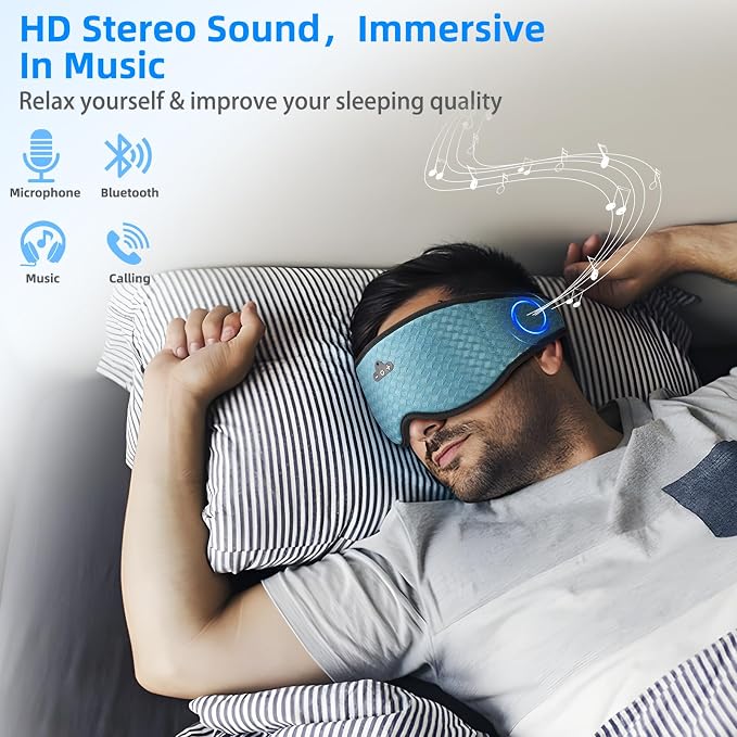 3D Sleep Mask with Bluetooth Headphones, Sleeping Headphones - Image 3