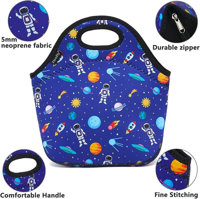 FlowFly Neoprene kids Lunch box Insulated Soft Bag Mini Cooler Thermal Meal - Image 2