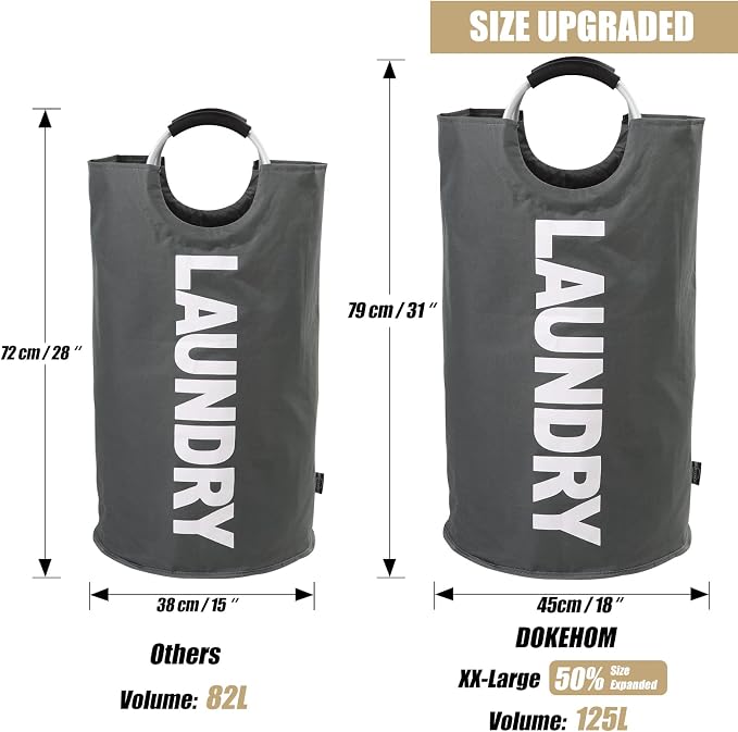 DOKEHOM 125L X-Large Collapsible Washing Laundry Basket Bag - Image 3