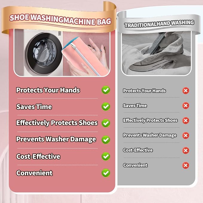 Upgrade Strong Clean Siliconic Shoe Washing Machine Bag 2 Pcs, XXXL Honeycomb - Image 7