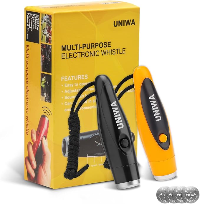 UNIWA Electronic Whistles, 2 Pack Handheld 3 Tone High Volume Electric Whistle by UNIWA
