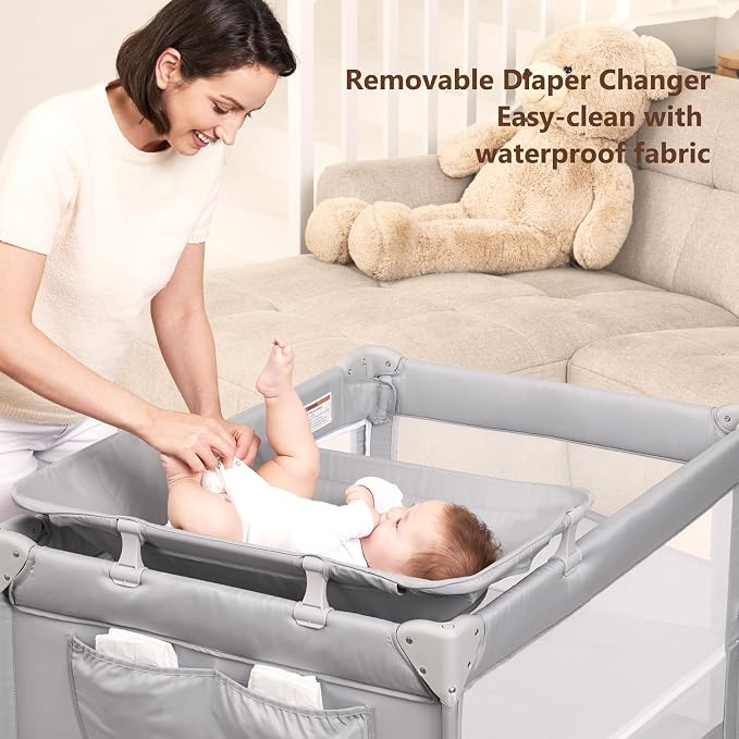 ANGELBLISS Baby Bassinet Bedside Crib, Pack and Play - Image 5