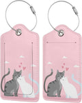 2PC Cats in Love Pattern Luggage Tag by OUZPGAQ