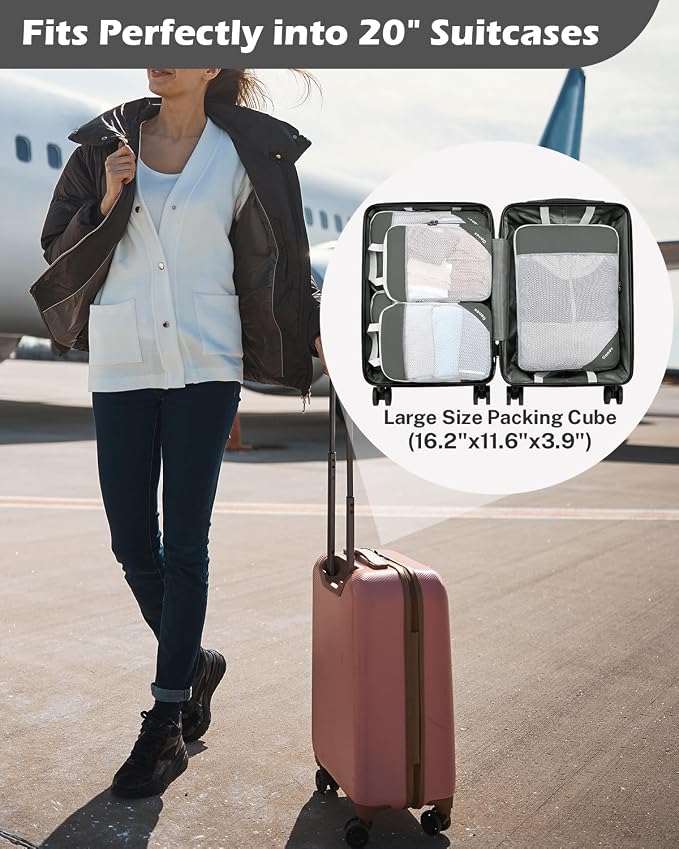 Compression Packing Cubes, Gonex Extensible Storage Mesh Bags Organizers - Image 2