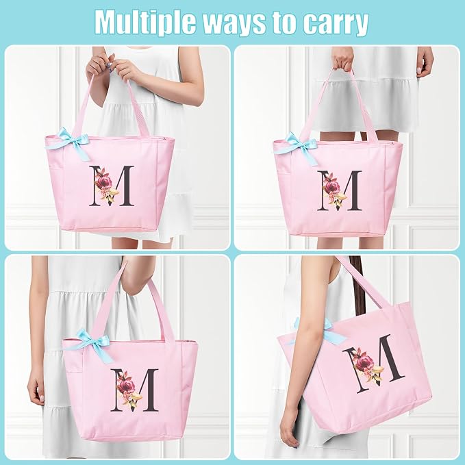 Vavabox Tote Bag, A-Z Initial Monogrammed Waterproof Tote Bag, Bridesmaid Gifts - Image 4