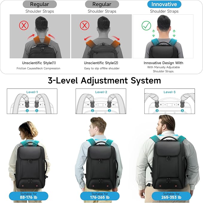 Carry On Backpack, 17.3" Travel Backpack - Image 2