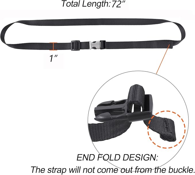 Buckle Straps with Metal Clips, Adjustable Nylon Straps with Buckles - Image 3
