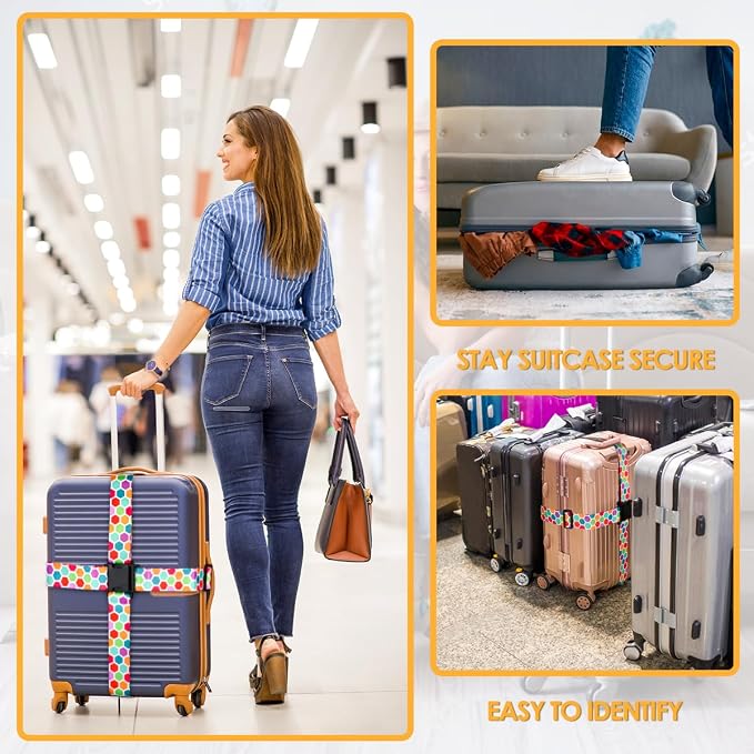 Adjustable Travel Luggage Strap Suitcase Belt Travel Bag Accessories 1.96 in W - Image 5