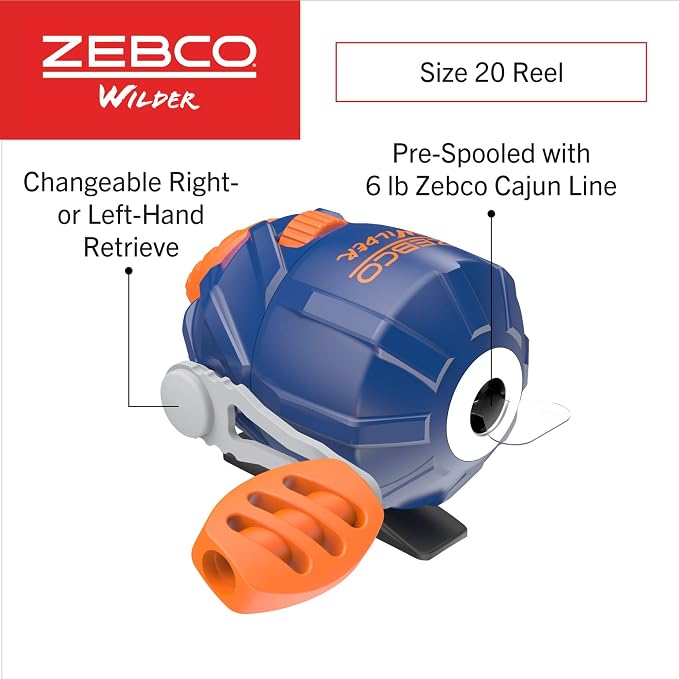 Zebco Wilder Fishing Reel and Rod Combo, Patented No-Tangle Reel, Pre-Spooled - Image 4