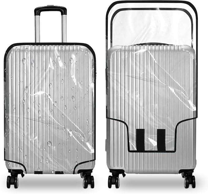 Clear PVC Luggage Cover, Waterproof Dustproof Anti-Scratch Suitcase Protector by ZOLLEFY