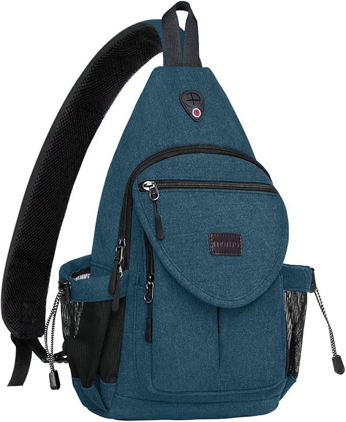 MOSISO Sling Backpack, Canvas Crossbody Hiking Daypack Bag by MOSISO