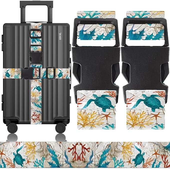 2 Pack Luggage Straps for Suitcases Adjustable Luggage Belt TSA Approved by Unknown