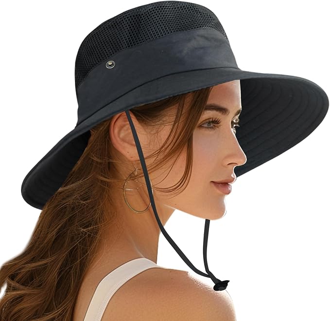 PFFY Sun Bucket Hats for Men Women 3” Wide Brim UPF 50+ Fishing & Beach Hat by PFFY