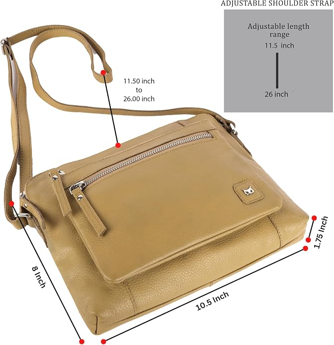 Wise Owl Accessories Small Soft Pebbled Real Leather Crossbody Handbags Purses - Image 2