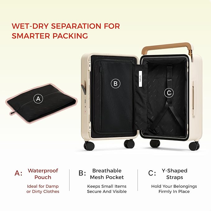 TUPLUS 20” Carry-On Hardside Luggage Lightweight ABS Travel Suitcase - Image 5