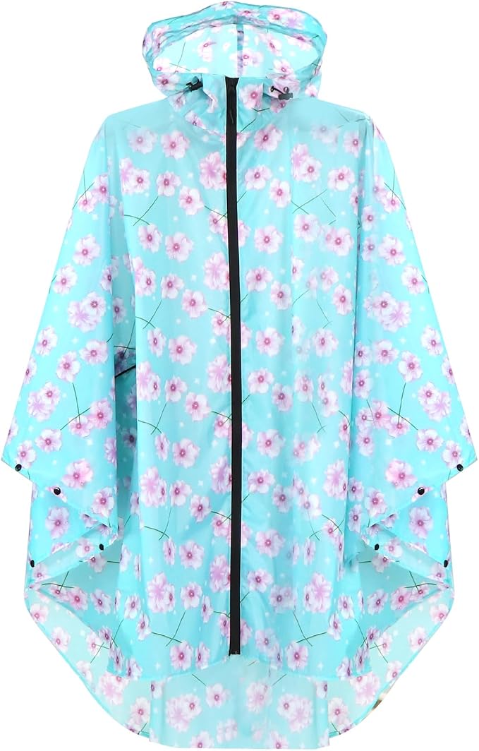 ANYOO Waterproof Rain Poncho Lightweight Reusable Hiking Hooded Coat Jacket by Anyoo