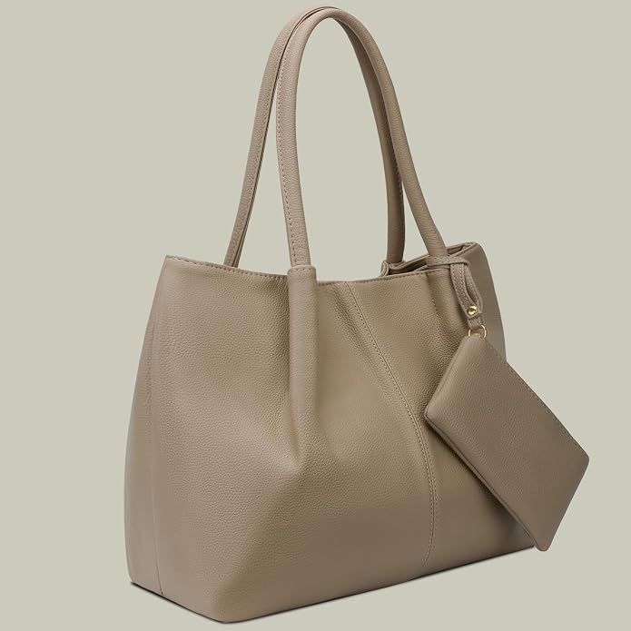 KKXIU Tote Bag for Women Vegan Leather Shoulder Purse Large Capacity Travel Bag - Image 2
