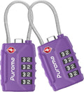 Puroma 2 Pack TSA Approved Luggage Locks, 4 Digit Combination Travel Locks by Puroma