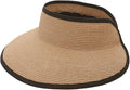 Joywant Womens Sun Visor Hats, Packable Wide Brim Ponytail Beach Hat Straw by Joywant