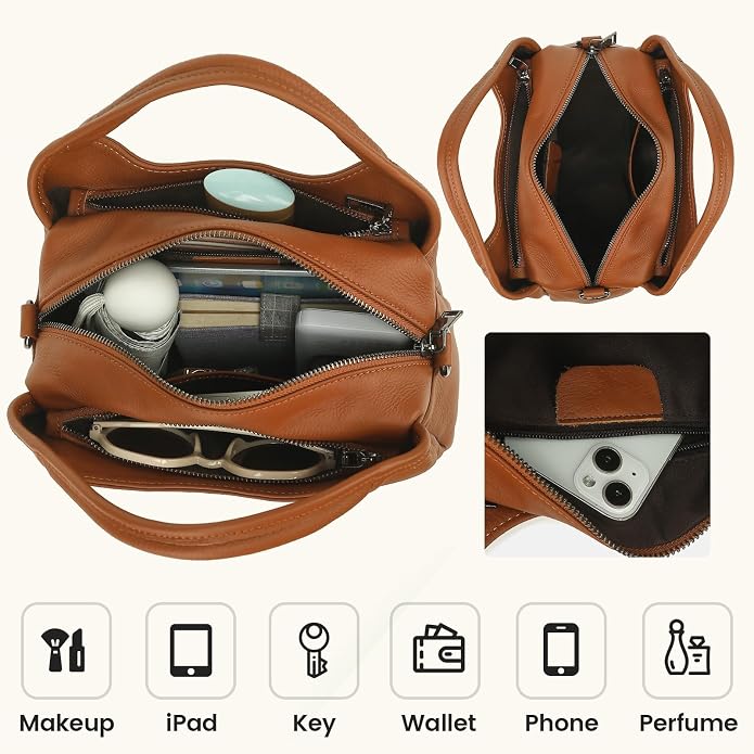KOGTLA Genuine Leather Purses for Women, Crossbody Shoulder Bags - Image 6