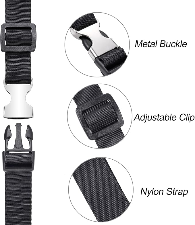 Buckle Straps with Clips, Adjustable Nylon Straps with Buckle, 4 Pack - Image 2