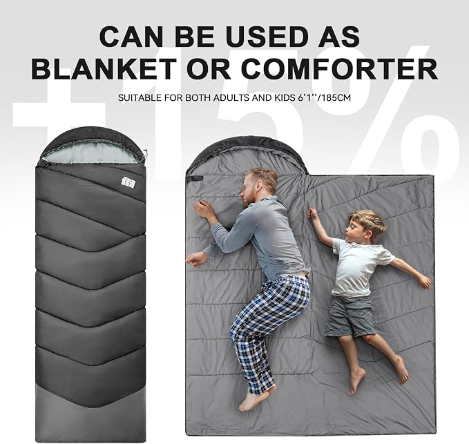 Sleeping Bags for Adults Cold Weather, Waterproof, Lightweight Sleeping Bag for - Image 5