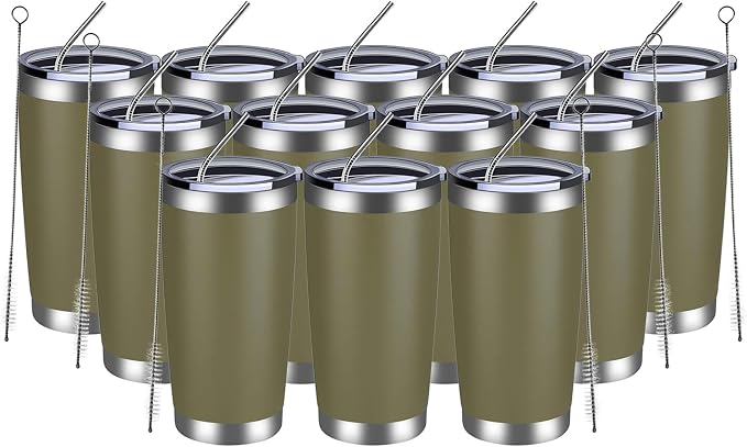 MEWAY 20oz Tumbler 12 Pack Double Wall Vacuum Insulated Travel Mug Bulk by MEWAY