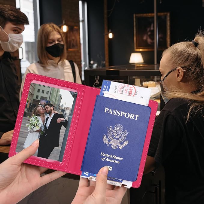 Passport Holder 2Pcs, Passport Cover Wallet Case - Image 3