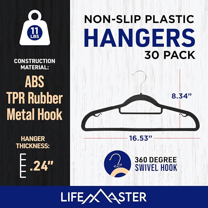 LifeMaster 30 Pcs. Dry Wet Clothes Hangers - Image 2