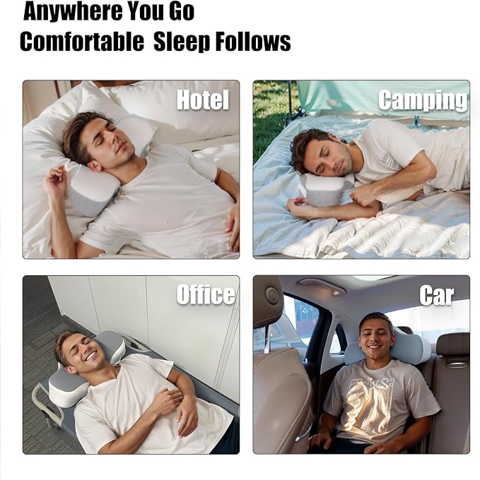 Bespilow Travel Pillow for Sleeping, Cervical Neck Support Pillow for Neck Pain - Image 7