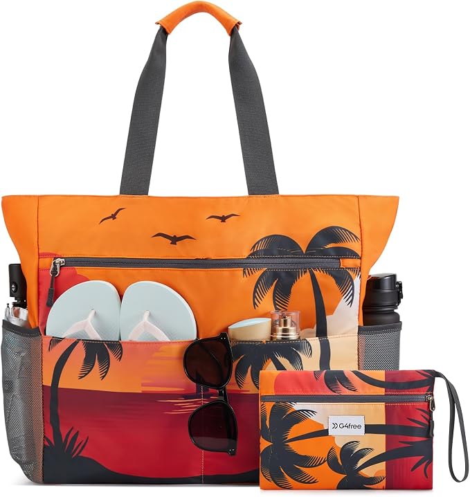 G4Free Beach Bag, Waterproof Sandproof Beach Tote Bag, Large Capacity Foldable - Image 7