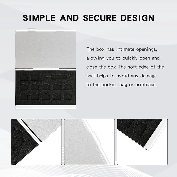 Aluminum SIM Card Case, 26Slots Ultrathin SIM Card Holder, Fit - Image 6