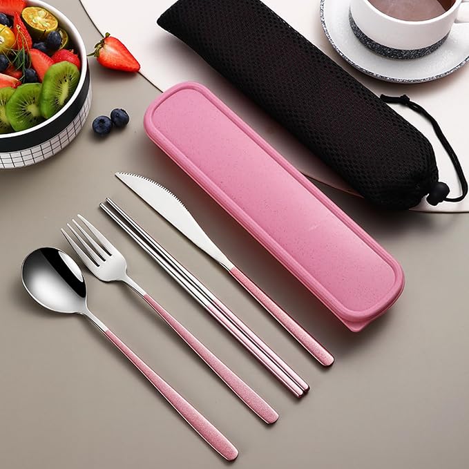 VANRA 4-Piece Portable Travel Utensils Set - Image 3