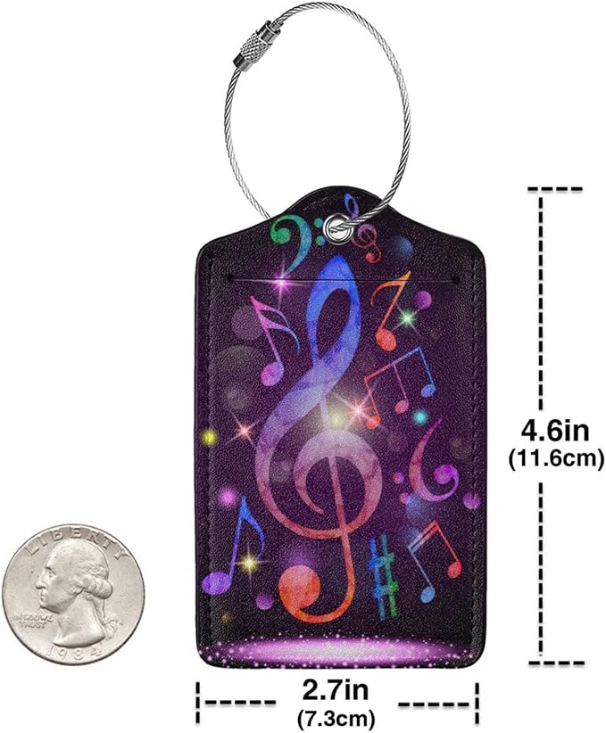 Set of 2 Music Note Luggage Tags - Image 5