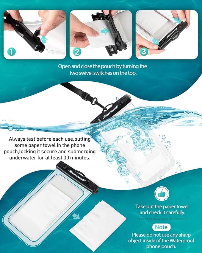Hiearcool Waterproof Phone Pouch, Waterproof Beach Bag Compatible - Image 5