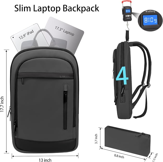 Business Backpack for Men Lightweight Commute Laptop Backpack Anti-Theft Water - Image 2